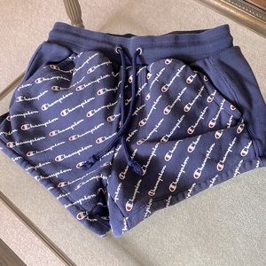 Champion size small blue logo sweat shorts